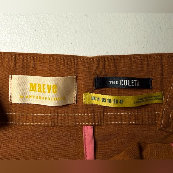 Maeve Anthropologie Colette magic fabric linen stretch jumpsuit bronze NWT 10 - Picture 14 of 16